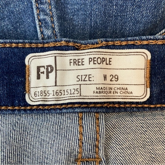 Free People Distressed Mid Rise Denim Raw Hem Jeggings - Picture 9 of 10